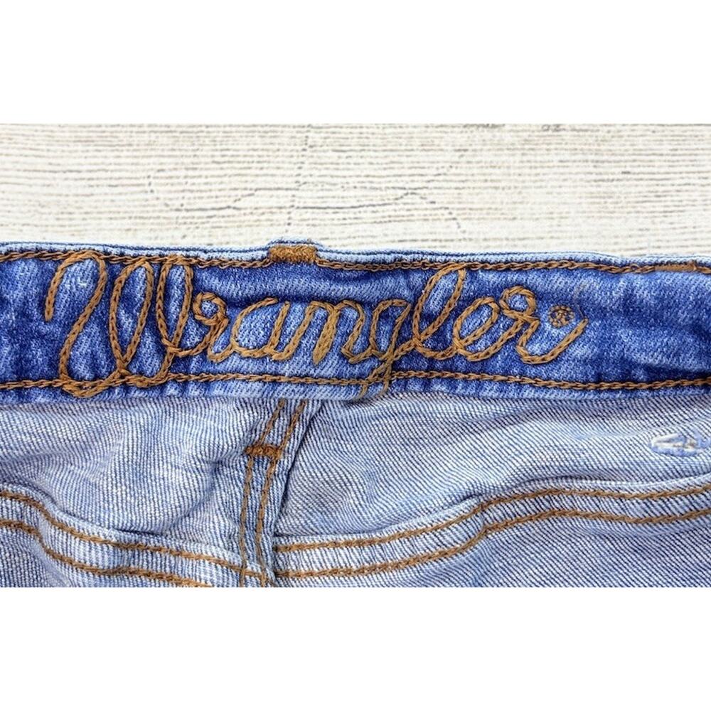 Wrangler Women's Retro High Rise Trouser Flare Jeans Blue Stretch Size 31x32 - Picture 7 of 12